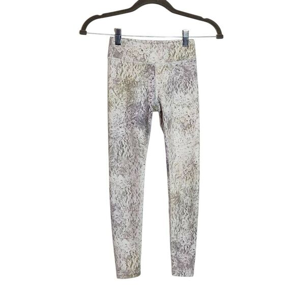 Athleta Girl Print Leggings Size Small 7 High Rise Printed Chit Chat Tight - Picture 1 of 7
